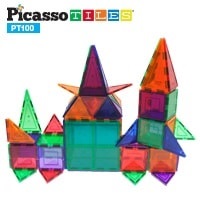 PicassoTiles 100 Piece Set Magnet Building Tiles