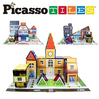 PicassoTiles 150pc School, Hospital, and Police Station Theme Set