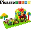 PicassoTiles PTB100 Farm Theme Bristle Shape 100-Piece Basic Building Set